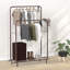 Portant à vêtements à double tringle avec tablettes inférieures, bronze-502463079