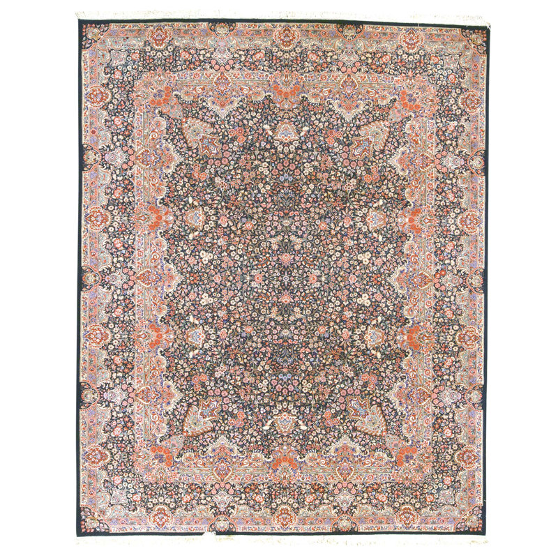 Hand Knotted Wool Oriental Area Rug in Green