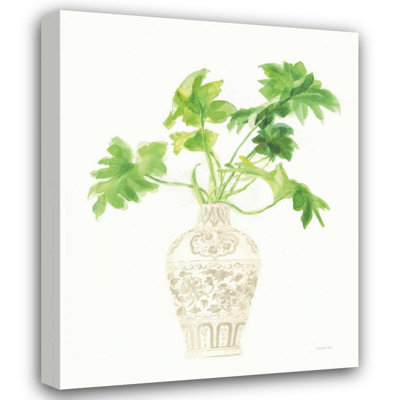 «Red Barrel Studio® Nai, Danhui», reproduction d'art sur toile tendue: Palm Chinoiserie III crème