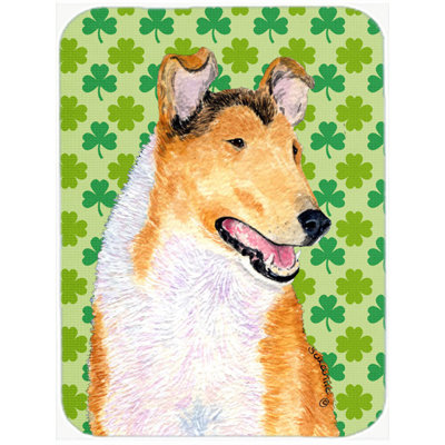 Shamrock Lucky Irish Wood Glass Cutting Board