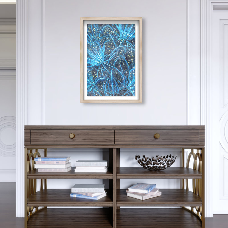 Neon Garden Print by Oliver Gal, 55.5"H x 37.5"W, Natural Oak Shadowbox