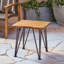 Table d'appoint industrielle avec charme rustique, plateau en bois et pieds en métal, 18 x 18 x 18, plateau latéral de style interrupteur de couleur, rustique, nuance alternée