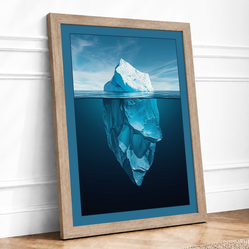 Iceberg Below Coastal - Framed Print, Oak, A3 - 42.0 x 29.7 cm