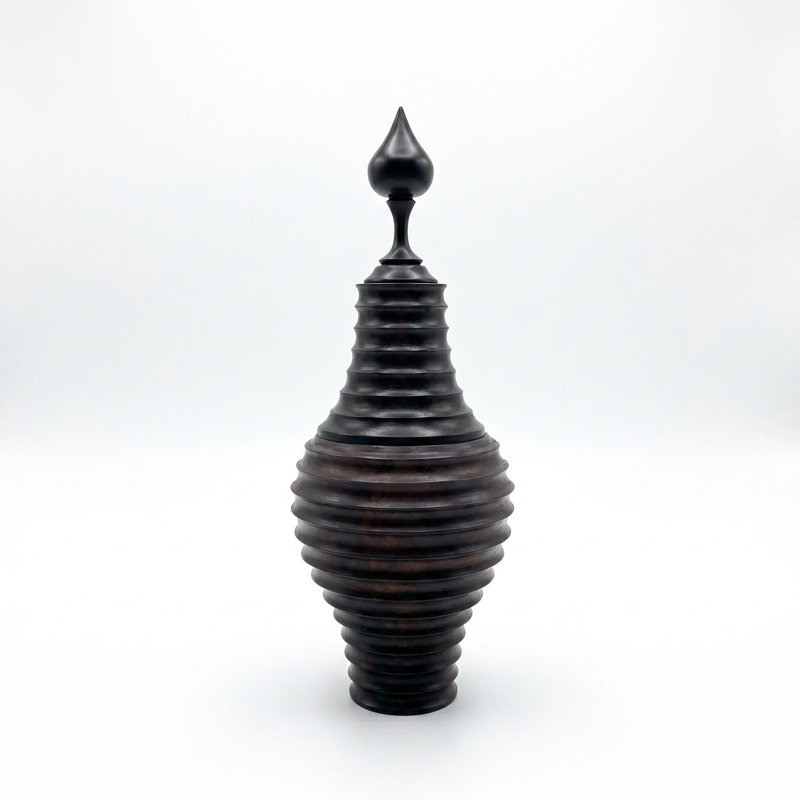 Ebony Wood Collection Wood Jar, 10"