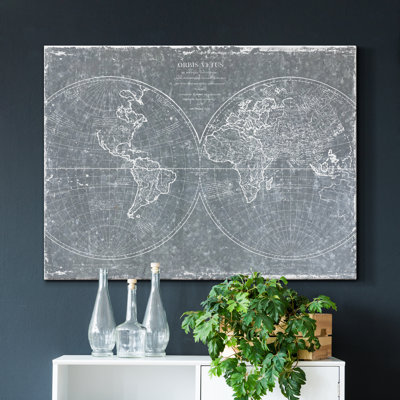 " Galvanized World Map "