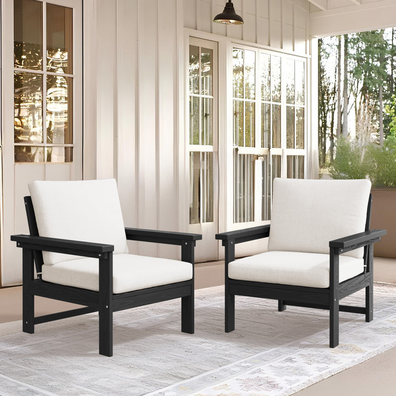 HDPE 2-Person Conversation Set, Black, White