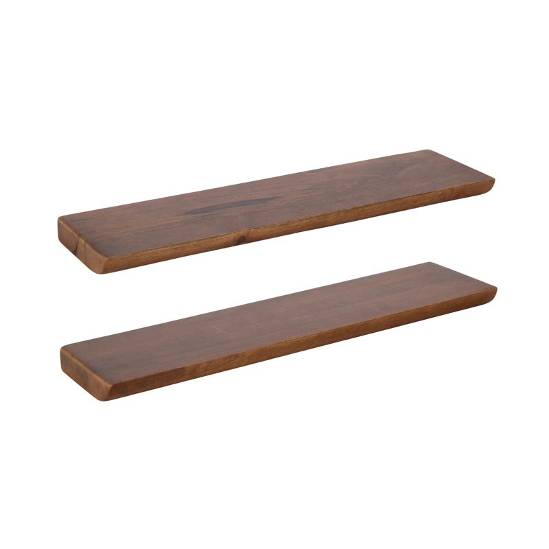 Burena Mango Wood Two-Piece Floating Shelf Set