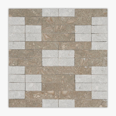 Seagrass Multi-Textured Barcelona Limestone Mosaic