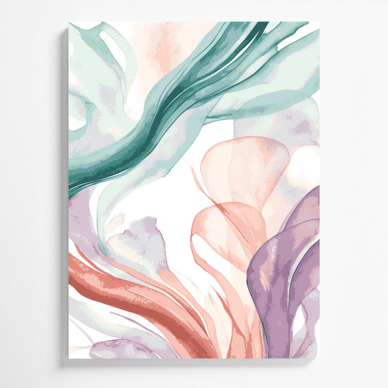 Aquarelle sur toile grise abstraite, H 20 po x l 24 po