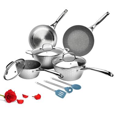 KUTIME 10 - Piece Non-Stick Aluminum Cookware Set & Reviews