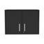 Armoire de rangement murale Lions, 3 tablettes, double porte, finition wengé noir-1386080267