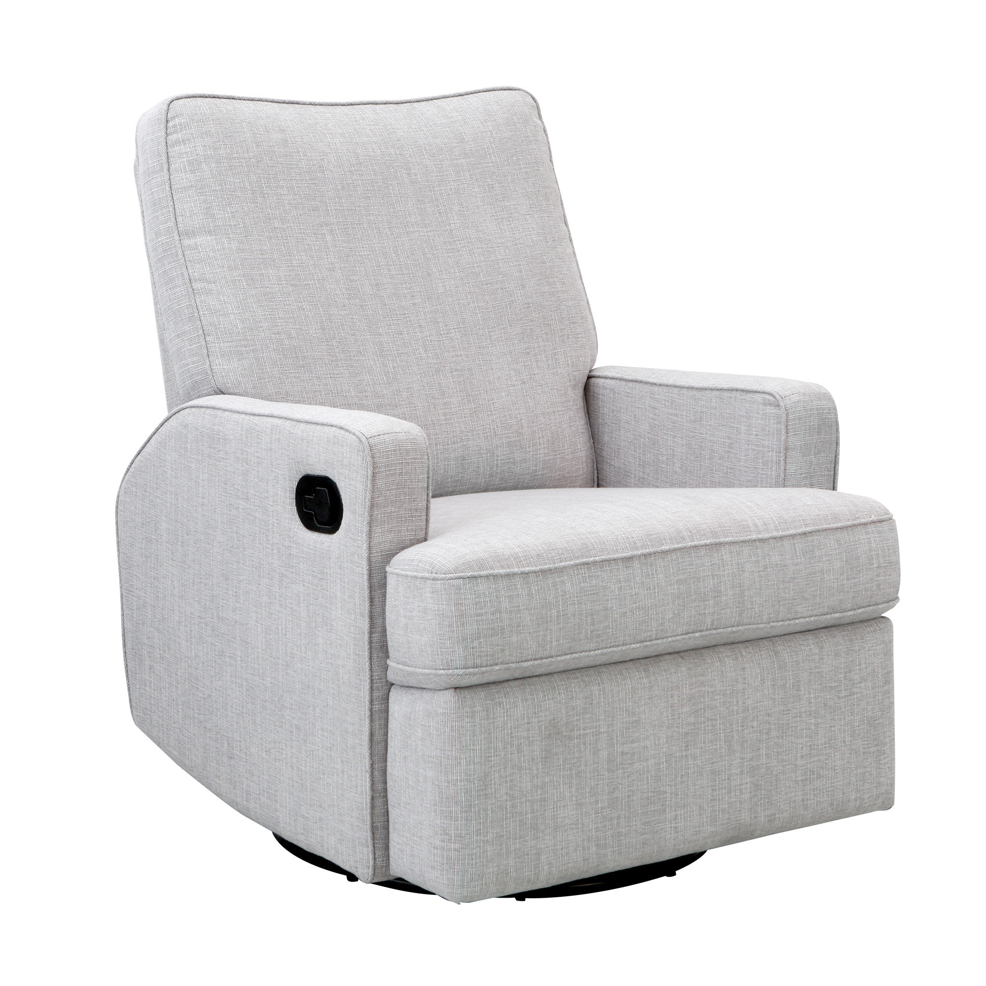 Tucker Swivel Reclining Glider, Gray Polyester Blend