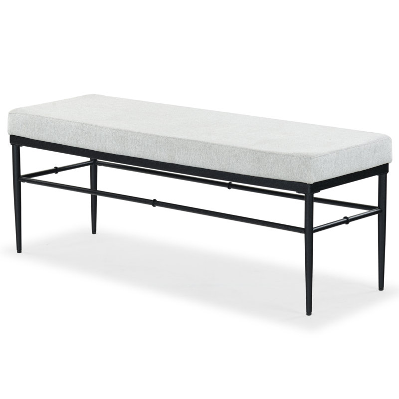 Theabella Upholstered Bench, Light Gray