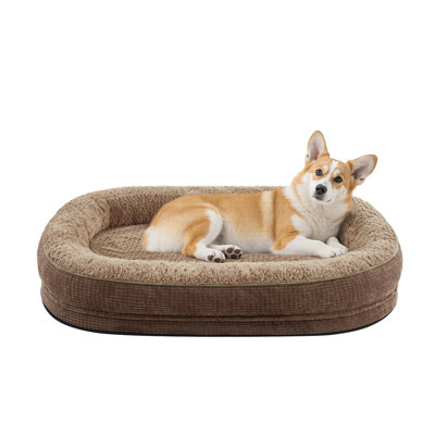 Lit orthopédique pour chien de très grande taille, lit pour animal de compagnie en mousse à mémoire de forme avec traversins, doublure imperméable, housse lavable amovible et fond antidérapant