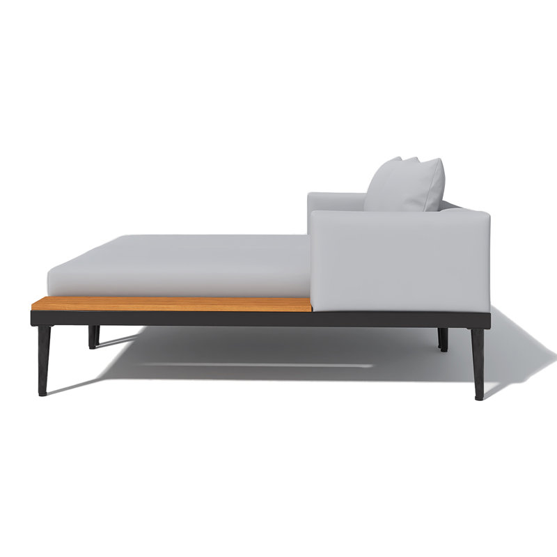 Méridienne double 55 po, Gris, Noir