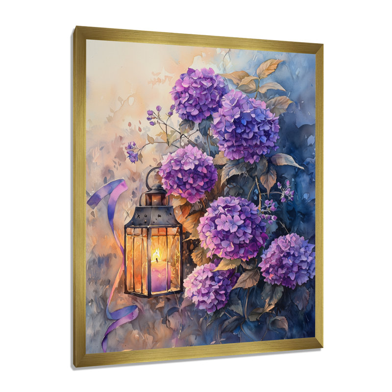 Andrade - Floral Wall Art Living Room, 32" H x 24" W, Picture Framed, Gold