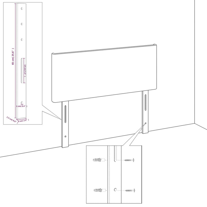 Abinaash Headboard, 88cm H x 100cm W x 5cm D