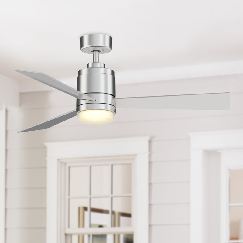 All-Weather Pylon 48 inch Indoor/Outdoor Ceiling Fan with LED Light Kit, Silver