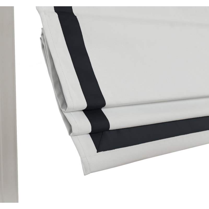 Store romain 100% occultant sans cordon avec bordure en ruban, Noir, L 33 po x L 64 po