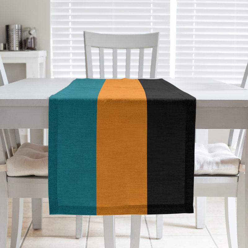 Boston Table Runner, 72" x 16", Pittsburgh Gold/Black/Pittsburgh Gold, Cotton Blend