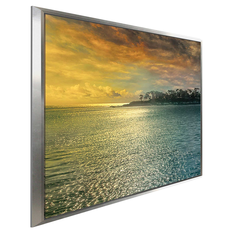 «Mystic Island», reproduction de photo, H 21,5 po x l 21,5 po x P 2 po, Cadre flottant argent