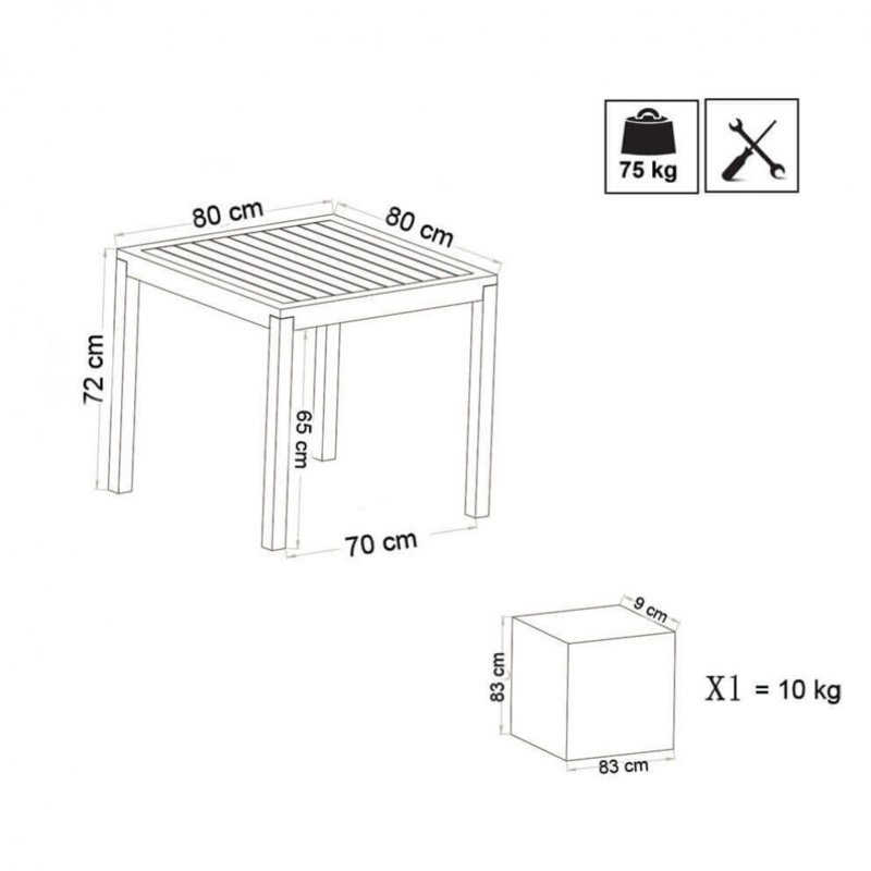 Aada Square 6 - Person 72cm L Dining Table, White