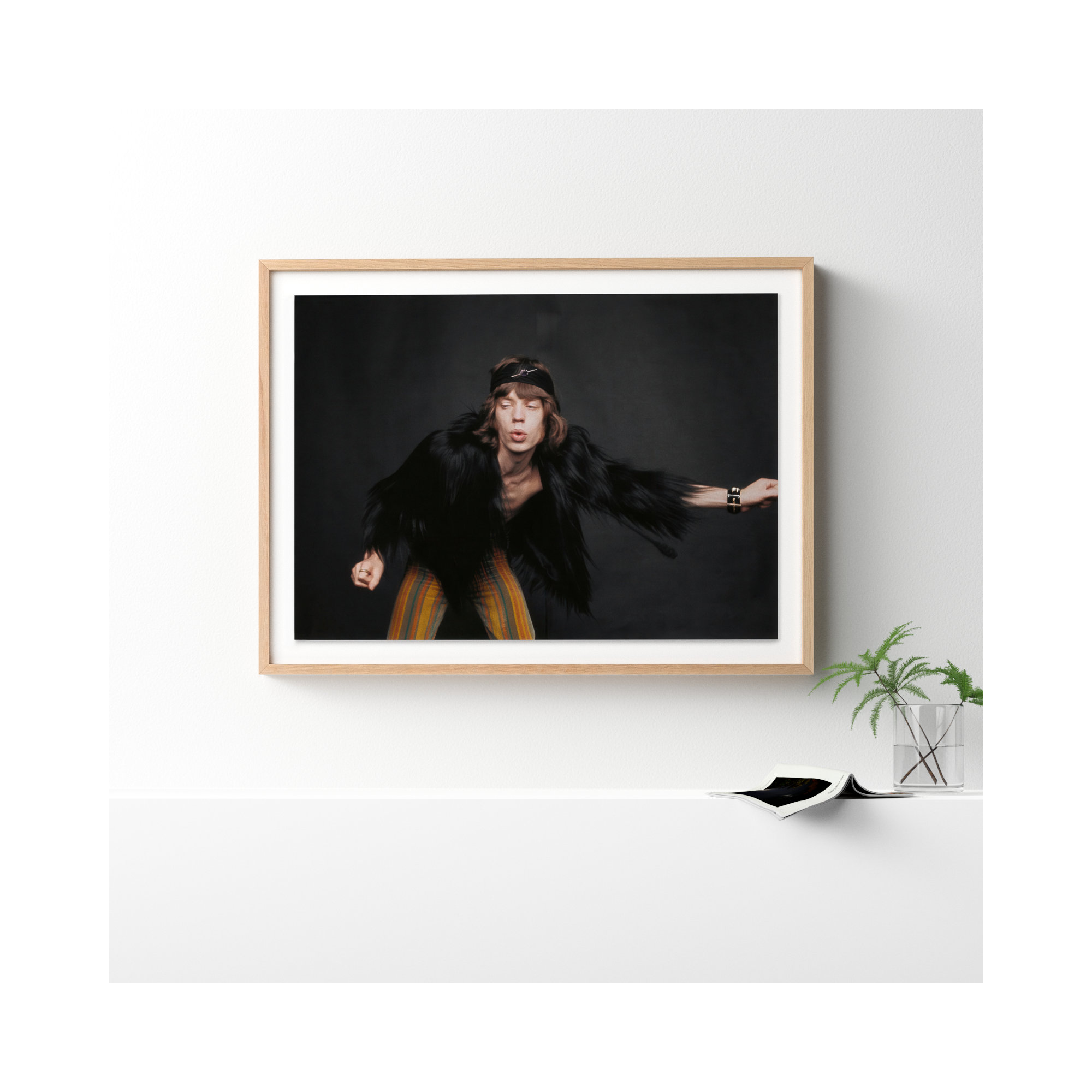 Rolling Stones Singer by Getty Images, Light Brown Framed, 36" H x 48" W
