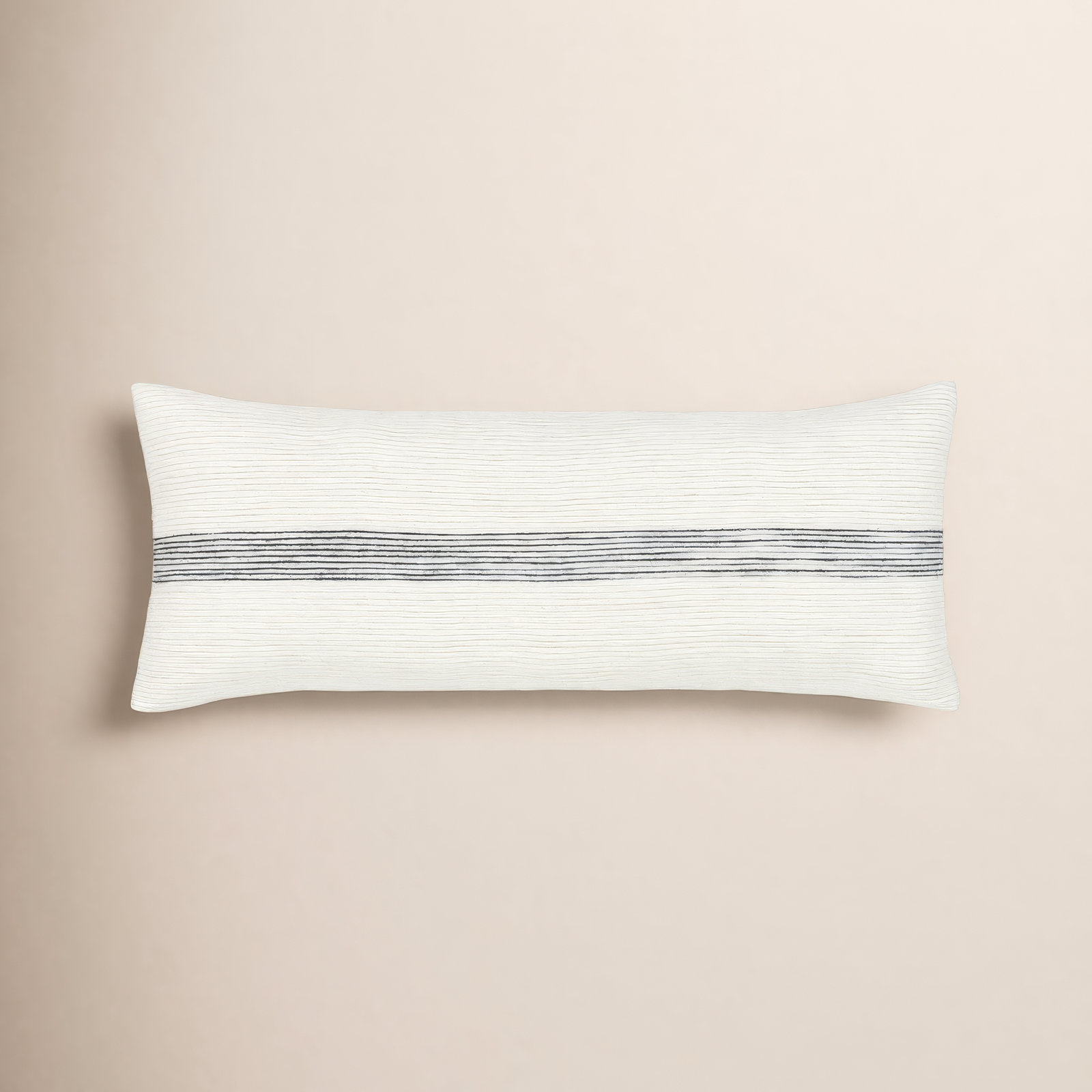 Cason Embroidered Wool Lumbar Throw Pillow, Pillow Cover Only - No Insert
