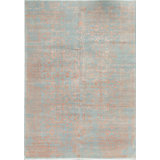 Hand-Knotted High-Quality Silver and Orange Area Rug