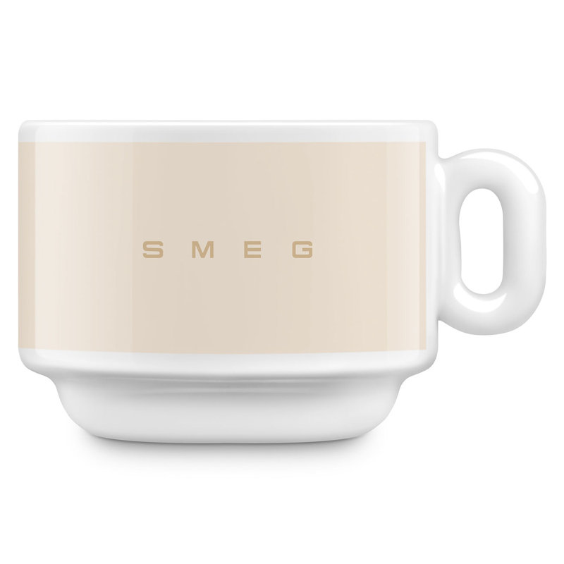 50's Style Espresso Cups, Set of 2, Beige
