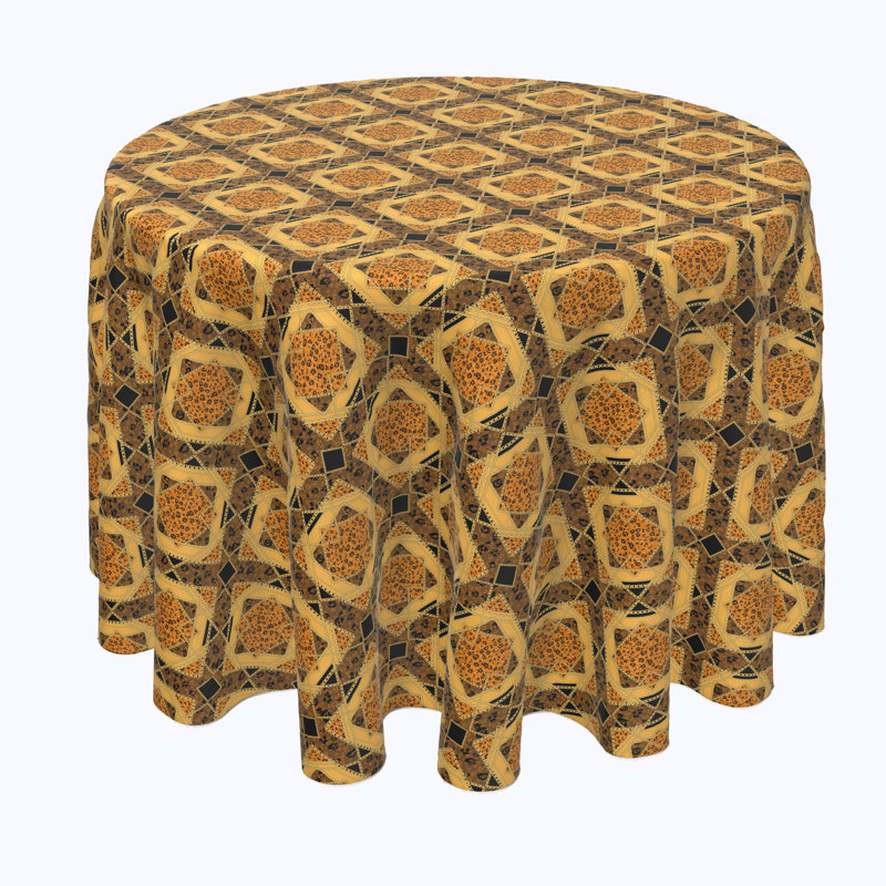 Exeter Geometric Round Tablecloth, 84" x 84"