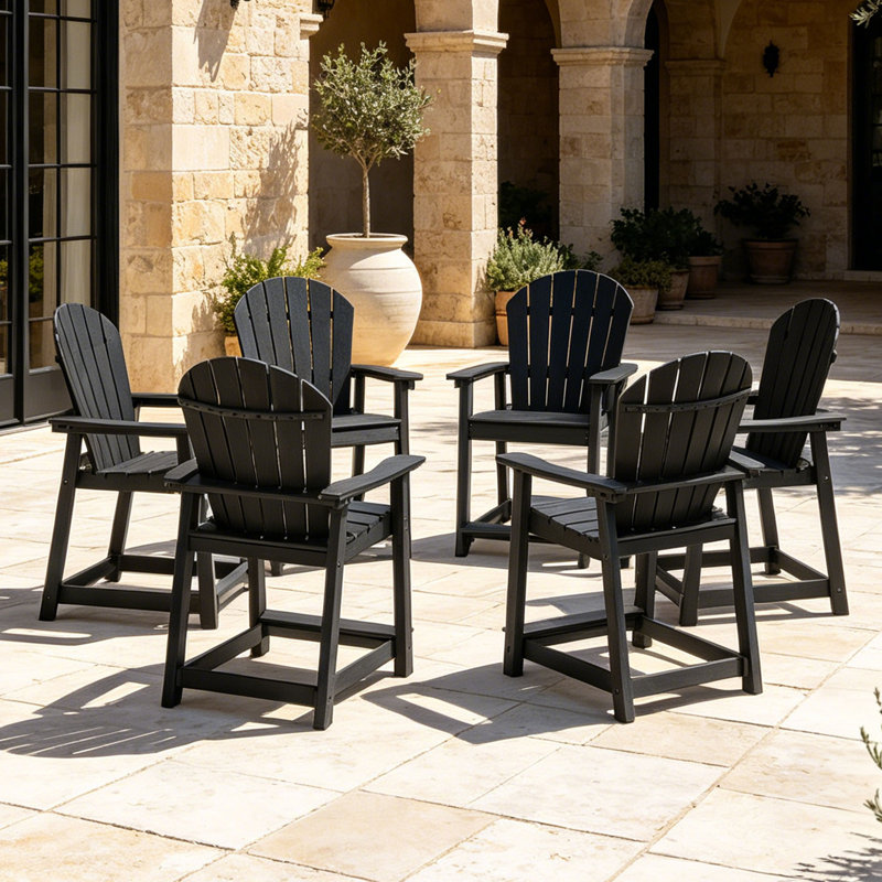 Outdoor Tall Adirondack Chairs, Black