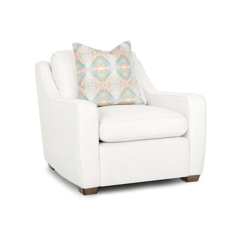 Franchell Upholstered Armchair, White Polyester Blend