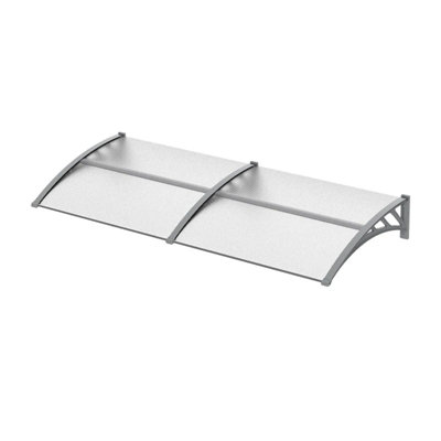 HOMCOM 200cm W x 80cm D Plastic Cover Retractable Door / Window Awning