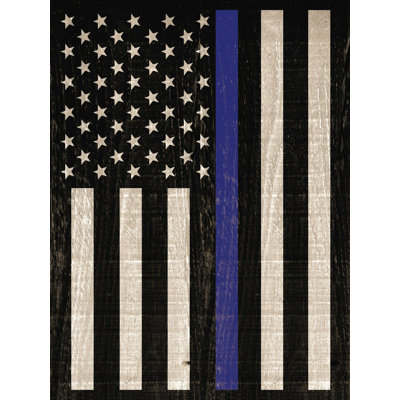 " Police Flag Wood "