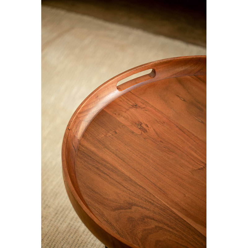Table basse en bois avec support en métal Haritonas