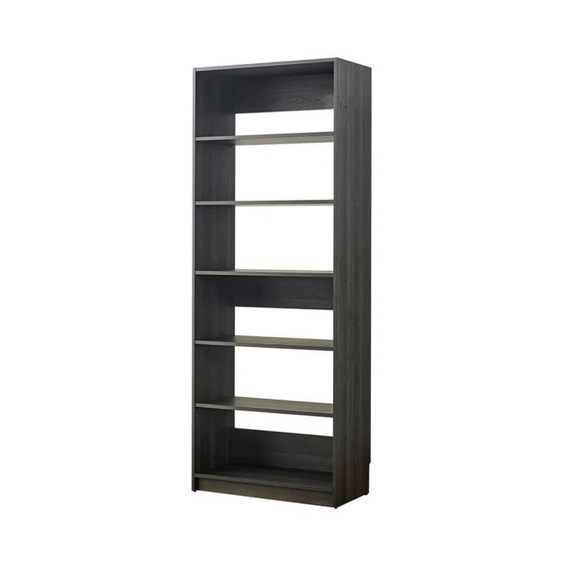 Dee Modular Closet System, 5 Tier Storage Shelves, Wood, Gray/Black