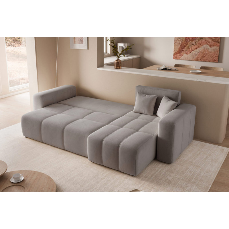 4 Seater Sofa Bed, Light Grey