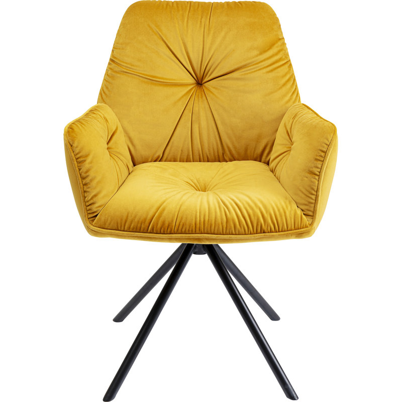 Swivel chair with armrests Mila, Yellow