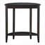 Table basse noire en demi-lune avec tablette inférieure - Rangement élégant pour le salon
