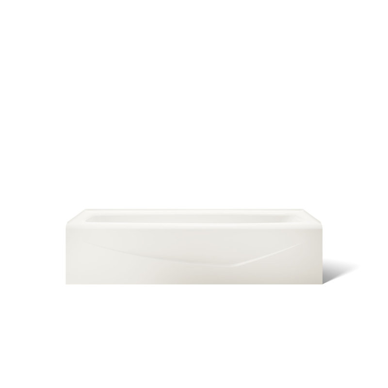 Villager 60" x 30" Alcove Soaking Cast Iron Bathtub, Biscuit, Left