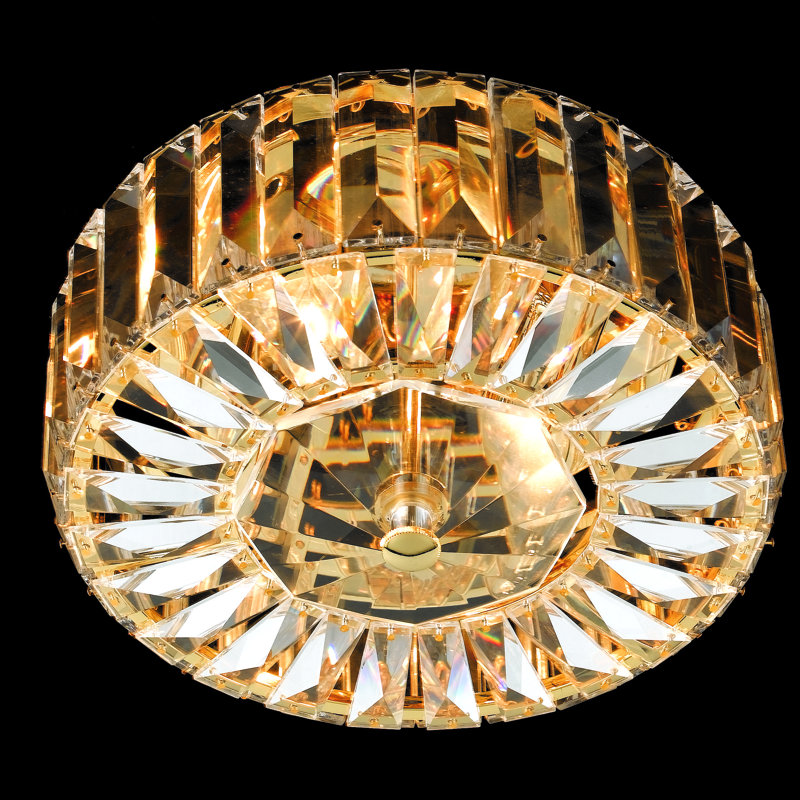 Crystal Flush Mount, Gold