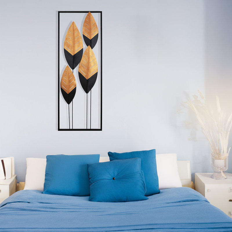 Hand-Painted Decorative Metal Wall Accessory, 12.6 x 2.0 x 35.4 Inches | 100% Metal with 0.03 Inch Thickness | Unique Art Piece to Enhance Home Decor | Color Variations Add Character and Charm