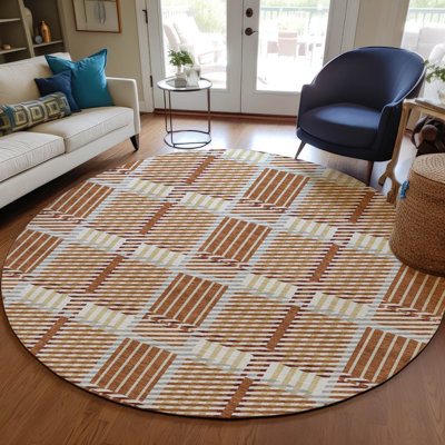 Tapis orange lavable intérieur / extérieur Lunara 