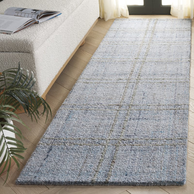 Tapis abstrait 155 en bleu / gris