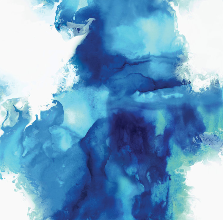 «Ascendant in Blue I», reproduction d'art sur toile tendue, H 12 po x l 12 po x P 0,75 po