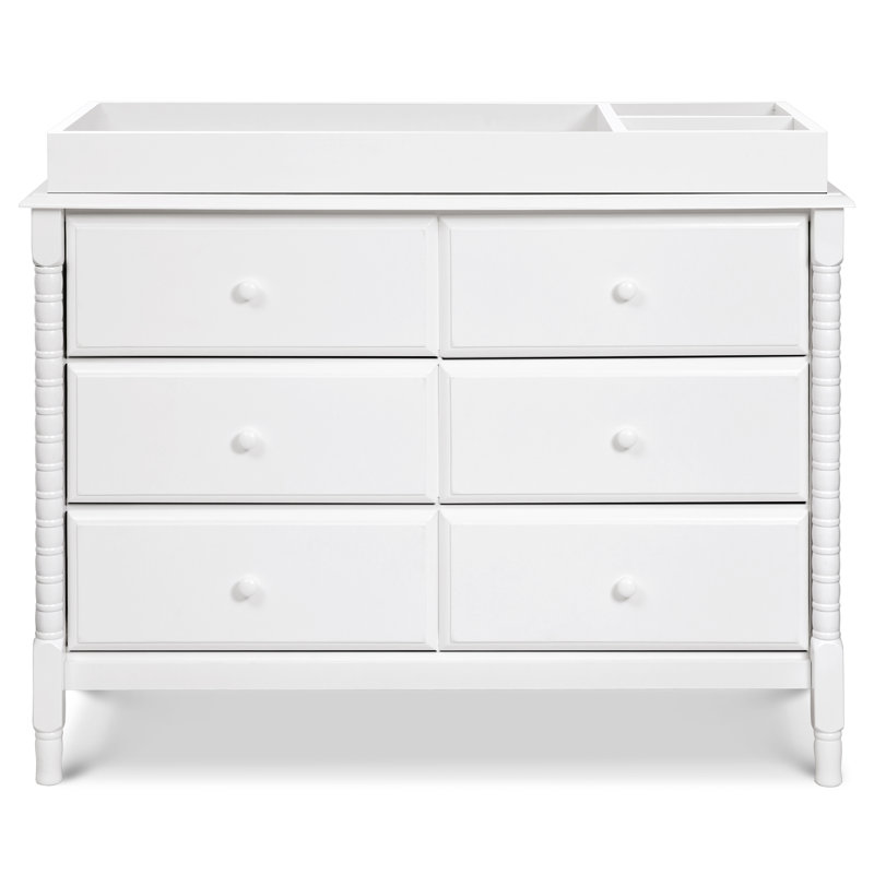White Spindle 6-Drawer Nursery Dresser