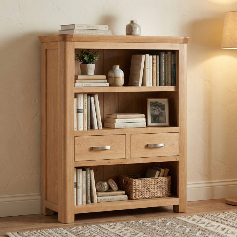 Baylor 105cm H x 85cm W Solid Wood Standard Bookcase
