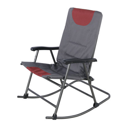 Chaise berçante pliante à haut dossier 1 pièce - gris foncé 