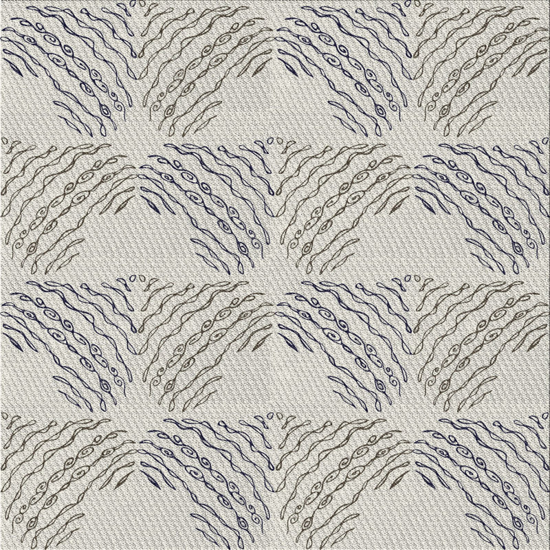 Laine tissée à la machine abstraite Sigtuna et Tapis décoratif gris polyester, Carré 8 pi x 8 pi